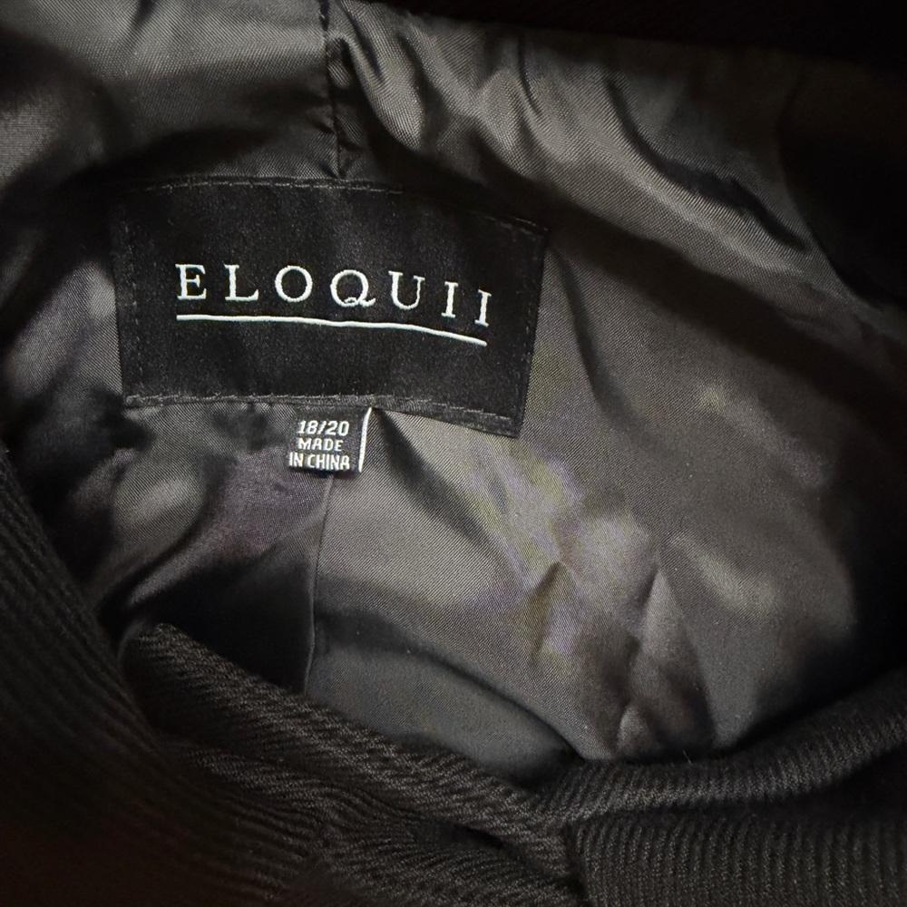 Eloquii Black Cape Coat with Gold Accents - Picture 2 of 4